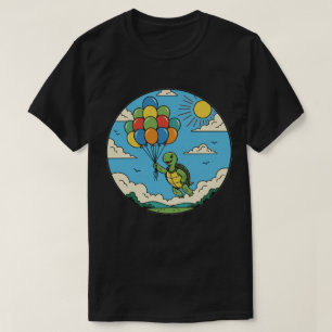 Flying Turtle with Balloons - Dream Big Adventure T-Shirt