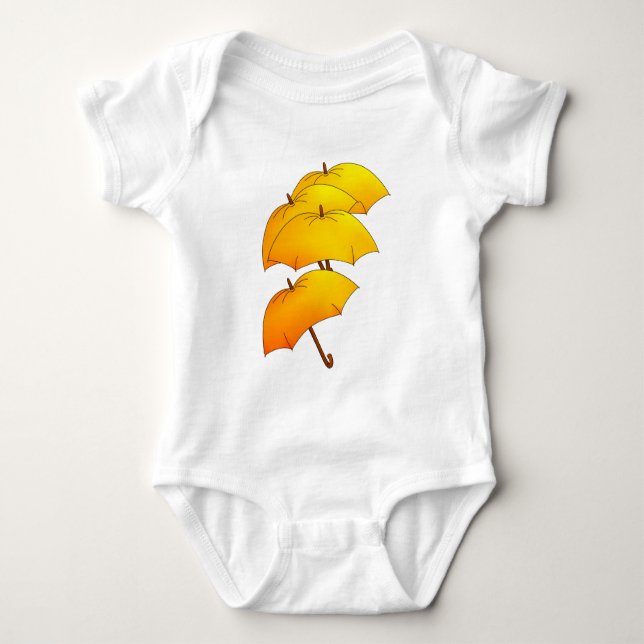 Flying umbrellas baby bodysuit (Front)