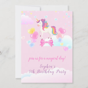 Flying Unicorn Birthday Invitation