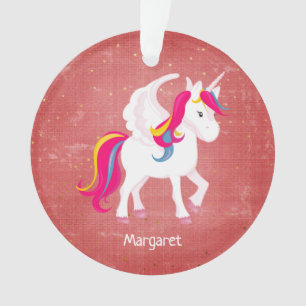 Flying Unicorn Custom Name Year Keepsake Stars Ornament