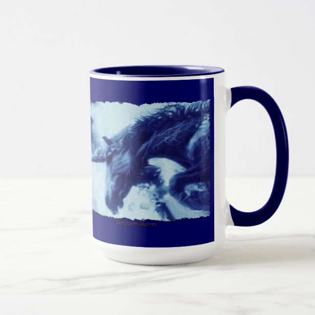 Flying Unicorn Fantasy Art Drinking Mug (Right)