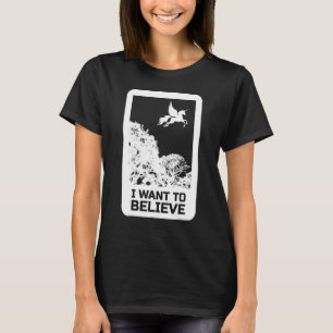 Flying Unicorn I Want To Believe Uap Outfit Alien T-Shirt