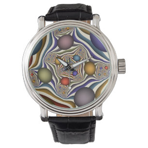 Flying Up, Colorful Modern Abstract Fractal Art Watch