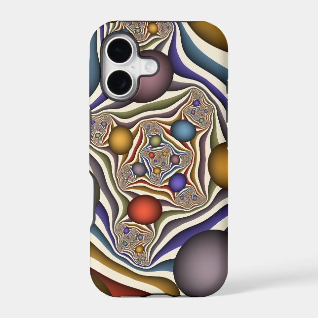 Flying Up, Colourful Modern Abstract Fractal Art (Back)