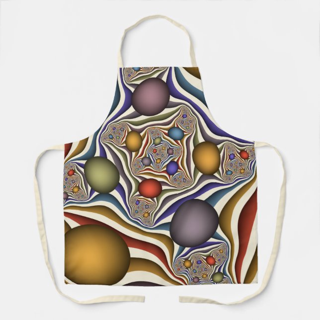 Flying Up Colourful Modern Abstract Fractal Art Apron (Front)