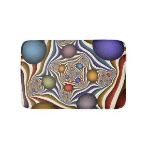 Flying Up Colourful Modern Abstract Fractal Art Bath Mat