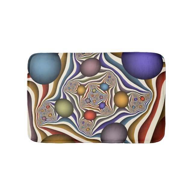 Flying Up Colourful Modern Abstract Fractal Art Bath Mat (Front)