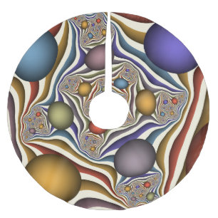 Flying Up, Colourful, Modern, Abstract Fractal Art Brushed Polyester Tree Skirt