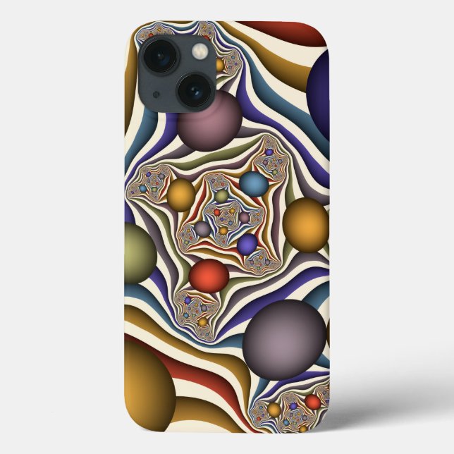 Flying Up, Colourful, Modern, Abstract Fractal Art Case-Mate iPhone Case (Back)