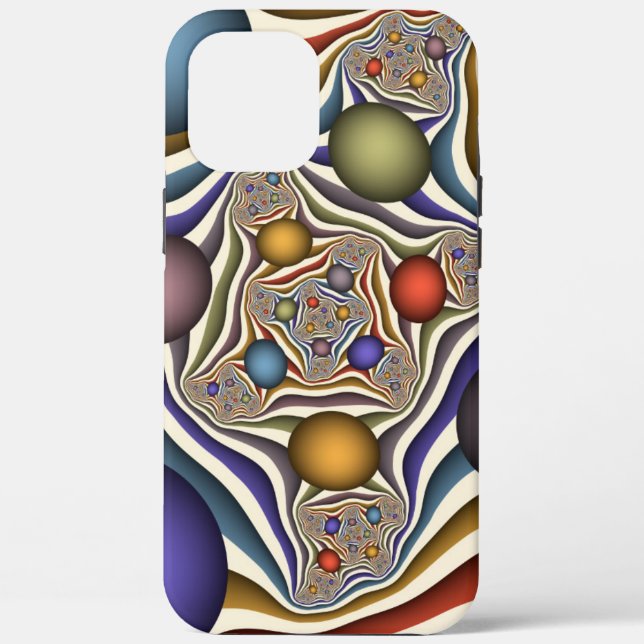 Flying Up Colourful Modern Abstract Fractal Art Case-Mate iPhone Case (Back)