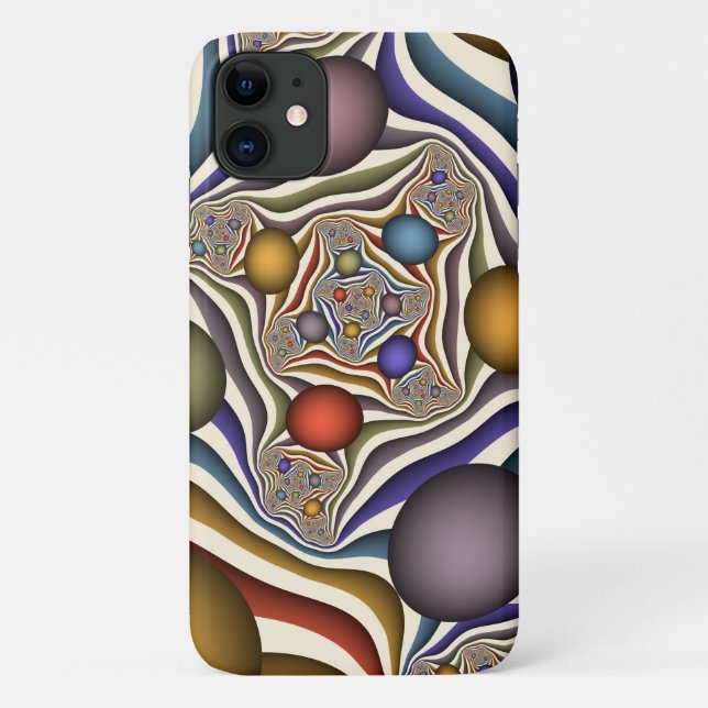 Flying Up Colourful Modern Abstract Fractal Art Case-Mate iPhone Case (Back)