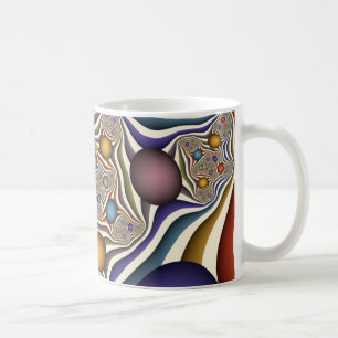 Flying Up, Colourful, Modern, Abstract Fractal Art Coffee Mug