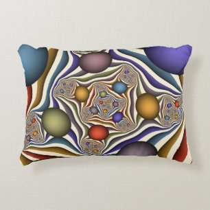 Flying Up, Colourful, Modern, Abstract Fractal Art Decorative Cushion