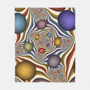 Flying Up, Colourful, Modern, Abstract Fractal Art Fleece Blanket