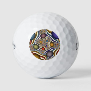 Flying Up, Colourful Modern Abstract Fractal Art Golf Balls