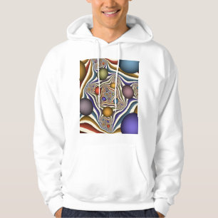 Flying Up Colourful Modern Abstract Fractal Art Hoodie