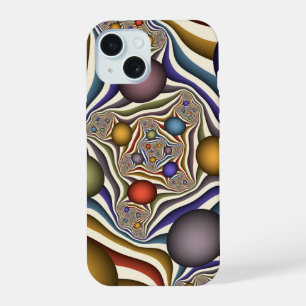 Flying Up Colourful Modern Abstract Fractal Art iPhone 15 Case