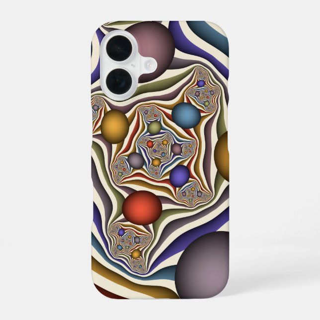 Flying Up, Colourful, Modern, Abstract Fractal Art iPhone 16 Case (Back)