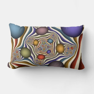 Flying Up, Colourful, Modern, Abstract Fractal Art Lumbar Cushion
