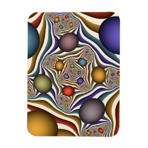 Flying Up Colourful Modern Abstract Fractal Art Magnet