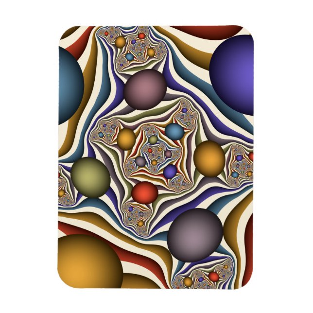 Flying Up Colourful Modern Abstract Fractal Art Magnet (Vertical)