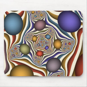 Flying Up, Colourful, Modern, Abstract Fractal Art Mouse Pad