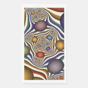 Flying Up, Colourful, Modern, Abstract Fractal Art Napkin
