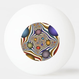 Flying Up, Colourful Modern Abstract Fractal Art Ping Pong Ball