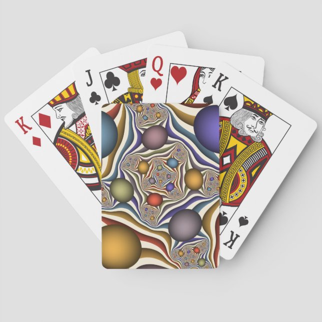 Flying Up Colourful Modern Abstract Fractal Art Playing Cards (Back)