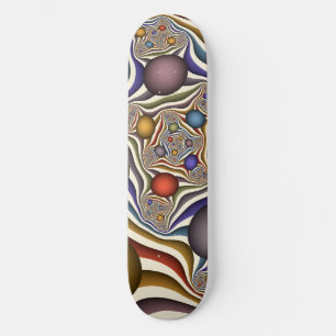 Flying Up, Colourful, Modern, Abstract Fractal Art Skateboard