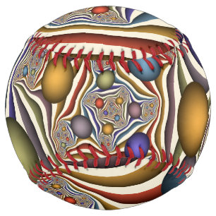 Flying Up, Colourful Modern Abstract Fractal Art Softball