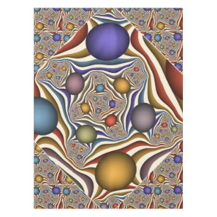 Flying Up, Colourful, Modern, Abstract Fractal Art Tablecloth