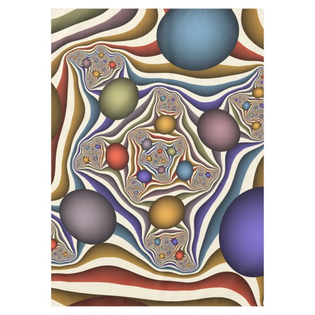 Flying Up Colourful Modern Abstract Fractal Art Tablecloth (Front)