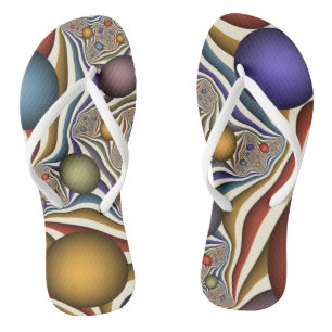 Flying Up, Colourful, Modern, Abstract Fractal Art Thongs