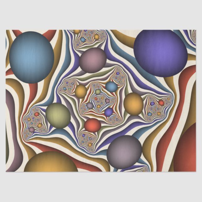 Flying Up Colourful Modern Abstract Fractal Art Tissue Paper (Front)