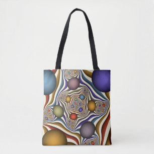 Flying Up Colourful Modern Abstract Fractal Art Tote Bag