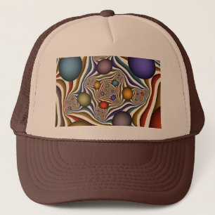 Flying Up, Colourful Modern Abstract Fractal Art Trucker Hat