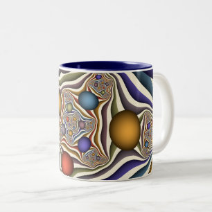 Flying Up Colourful Modern Abstract Fractal Art Two-Tone Coffee Mug