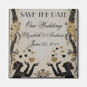 Flying Valentines ~ Wedding Bride Date Nouveau Magnet