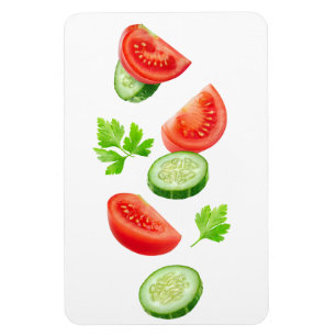 Flying vegetables magnet