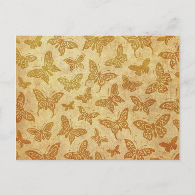 Flying Vintage Butterflies Pattern Postcard (Front)