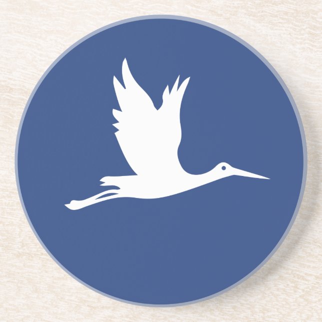 Flying white stork coaster (Front)