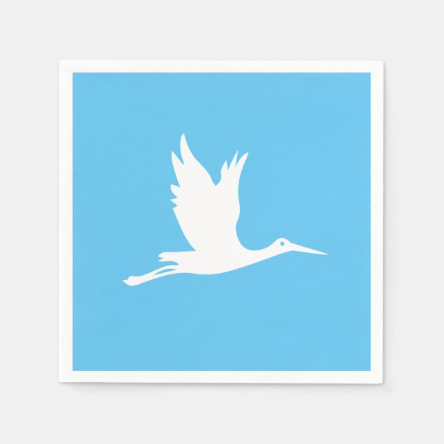 Flying white stork napkin (Front)