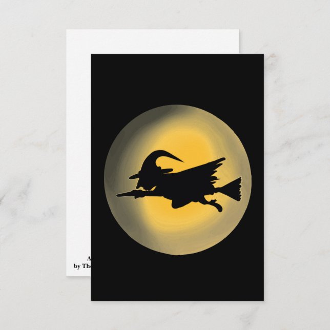 Flying Wicked Witch Silhouette Card (Front/Back)