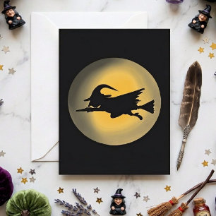 Flying Wicked Witch Silhouette Card