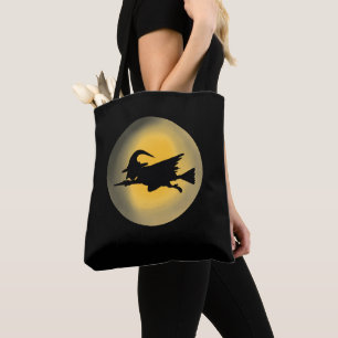 Flying Wicked Witch Silhouette Tote Bag
