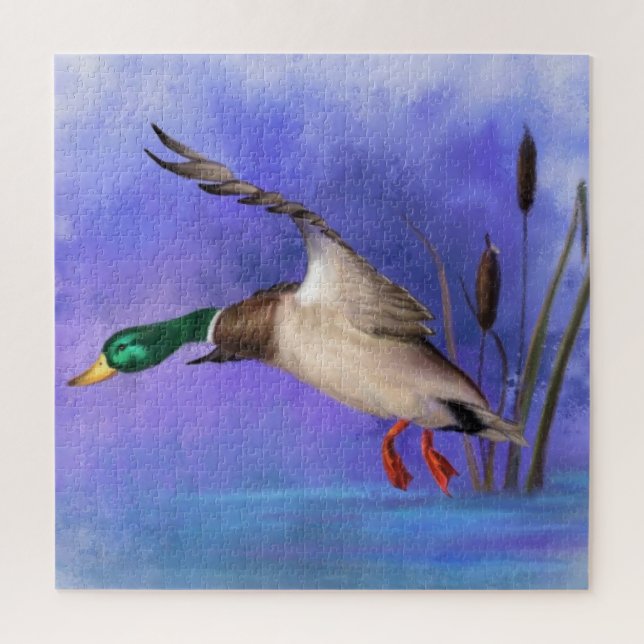 Flying Wild Mallard Duck Jigsaw Puzzle (Vertical)