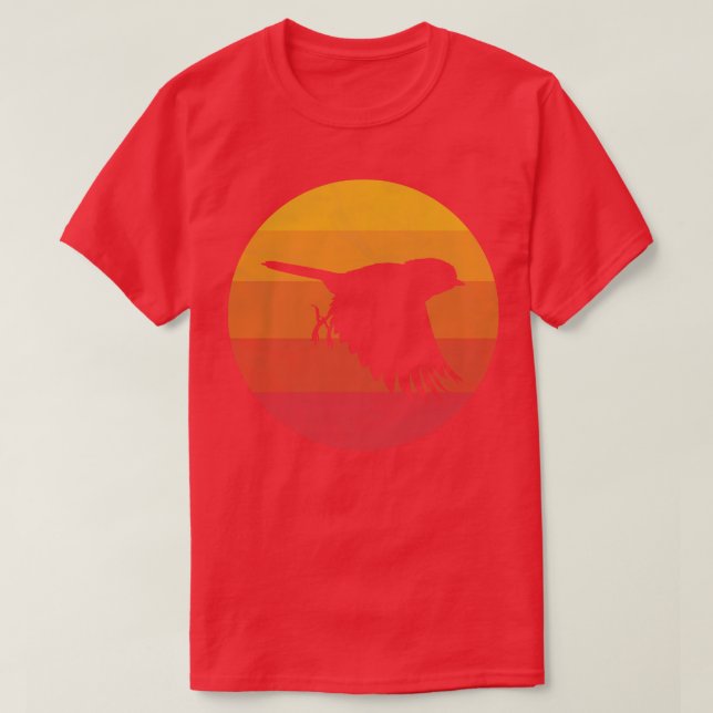 Flying Willow Tit Bird T-Shirt (Design Front)