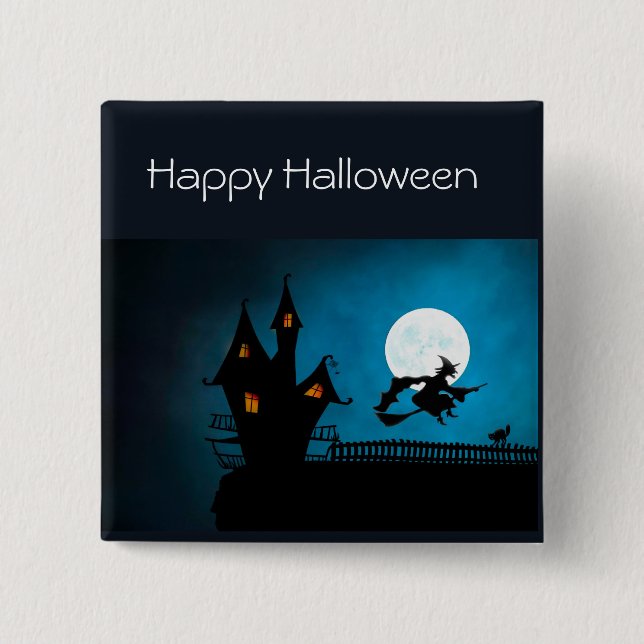 Flying Witch 15 Cm Square Badge (Front)