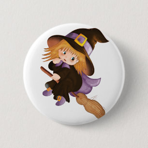 Flying Witch 6 Cm Round Badge